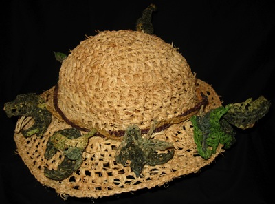 Ivy Hat, crocheted raffia by C. Buffalo Larkin