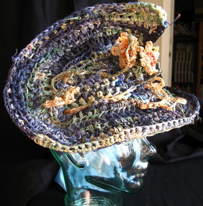 Daisy Hat, crocheted raffia by C. Buffalo Larkin
