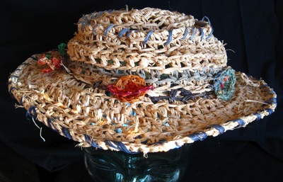 Space Cowgirl Hat, crocheted raffia by C. Buffalo Larkin