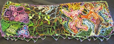 Pan Chasing Nymph needlelace veil, handmade by C. Buffalo Larkin