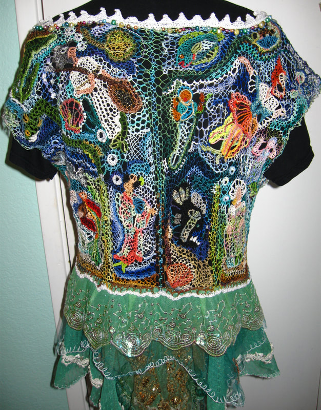 Mermaid needlelace blouse (back), handmade by C. Buffalo Larkin